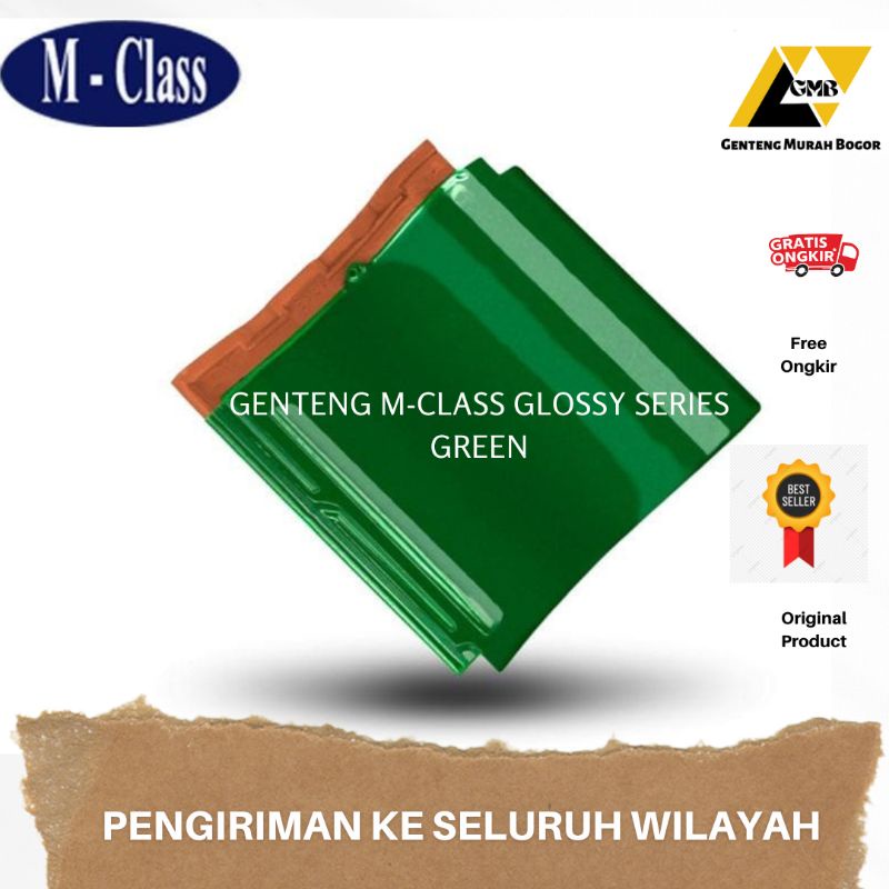 Genteng M-Class Atap Rumah Kenteng Keramik Bagus Kuat Murah Glossy Series - Green