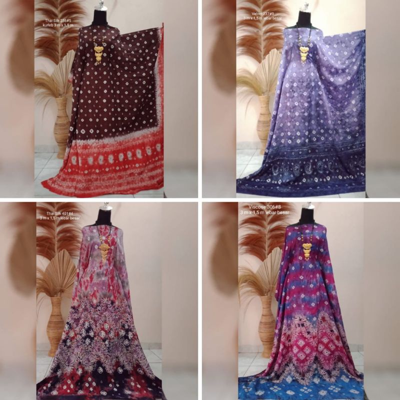 Kain Jumputan Palembang Viscose 3 Meteran Lebar Besar Bahan Batik Jemputan Couple Handmade