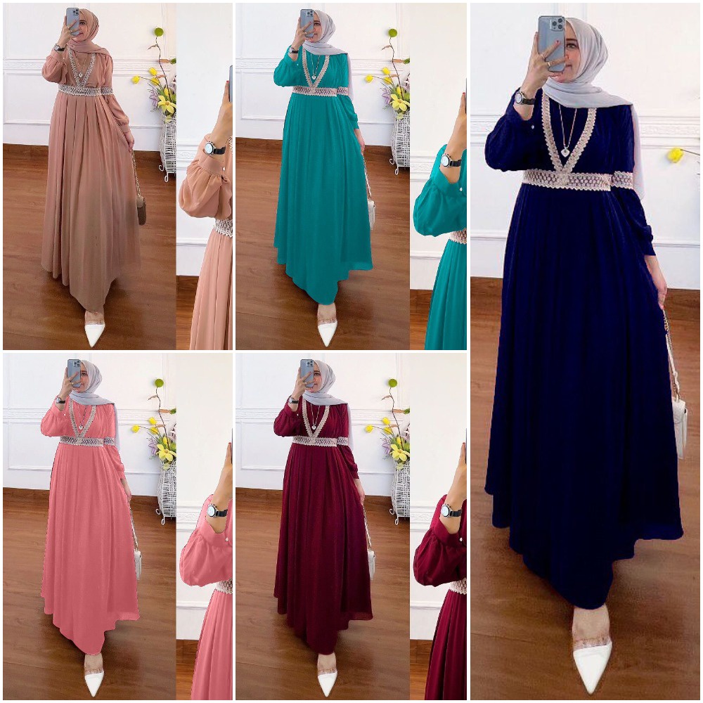 devina dress lebaran gamis ceruty babydoll terbaru dres wanita muslim terbaru