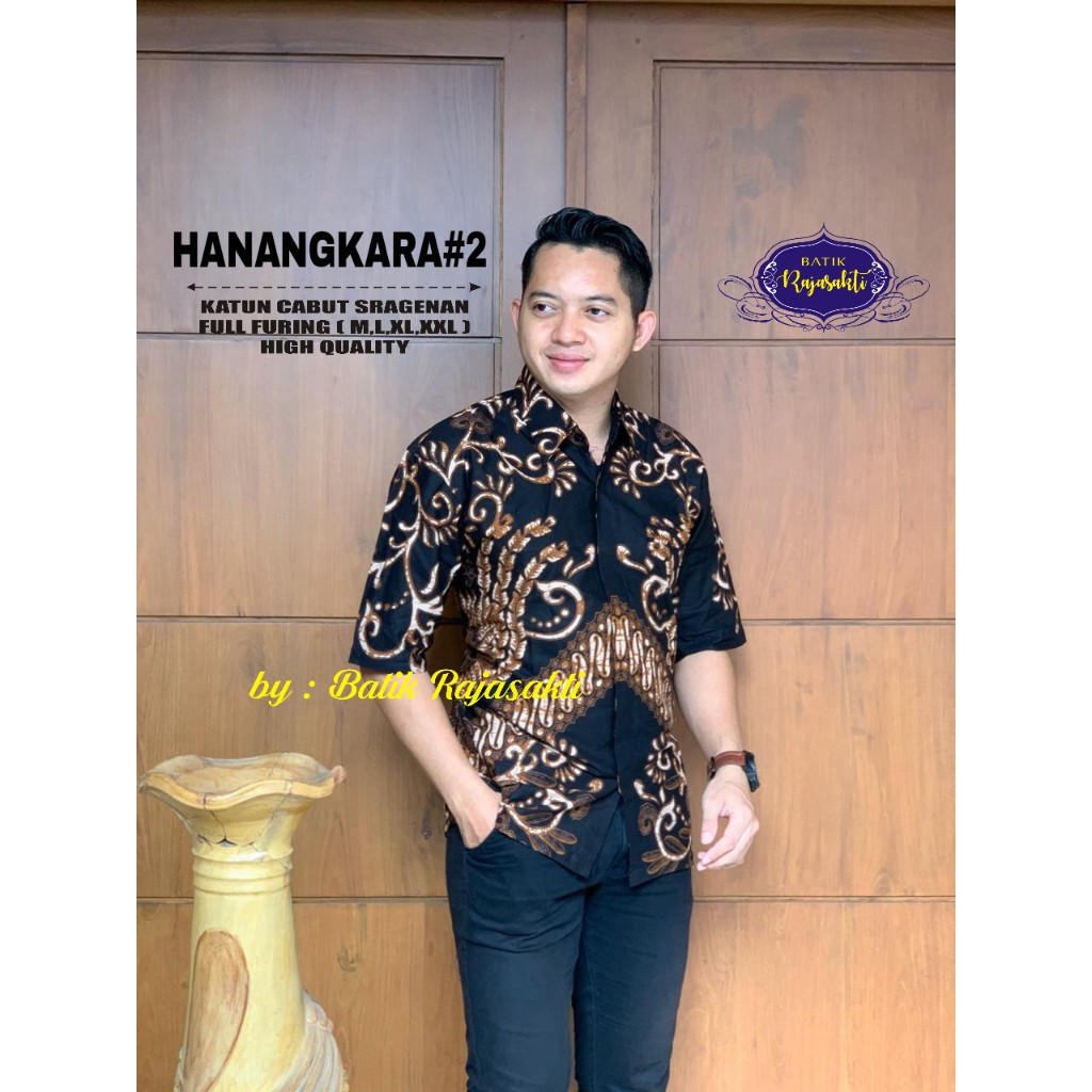 HANANGKARA RAJASAKTI KEMEJA BATIK SOLO PRIA LENGAN PENDEK LAPIS FURING ATASAN BATIK PREMIUM MODERN KATUN HALUS BAHUWIRYA  BANAMITRA BANAMITRA PUTIH BANGSAWAN BAYU PUTRA BERLIAN BIRU BHARATAYUDA BIMASENA BIRENDRA BIRU INDAH BRAHMAKERTA BRAHMAKERTA MERAH