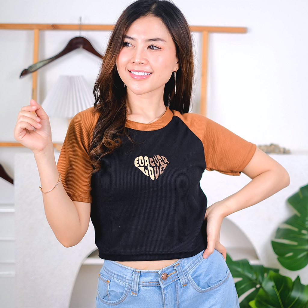 AFI - EC - Kaos Forever Love Crop Top RIB