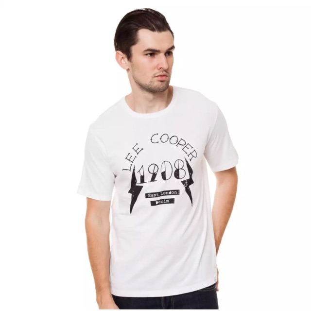 Lee Cooper T-Shirt Pria Regular Fit DAN ROCKABILLY white