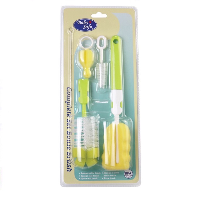 Baby Safe Complete Set Bottle Brush Pembersih Sikat Botol Dot Bayi