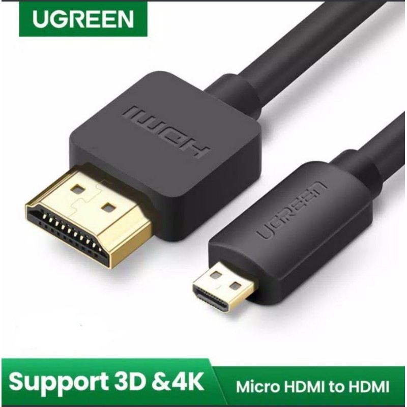 Ugreen Kabel Extension Micro Hdmi to Hdmi Male Support 3D 4K for DVR TFT PC HDTV Original