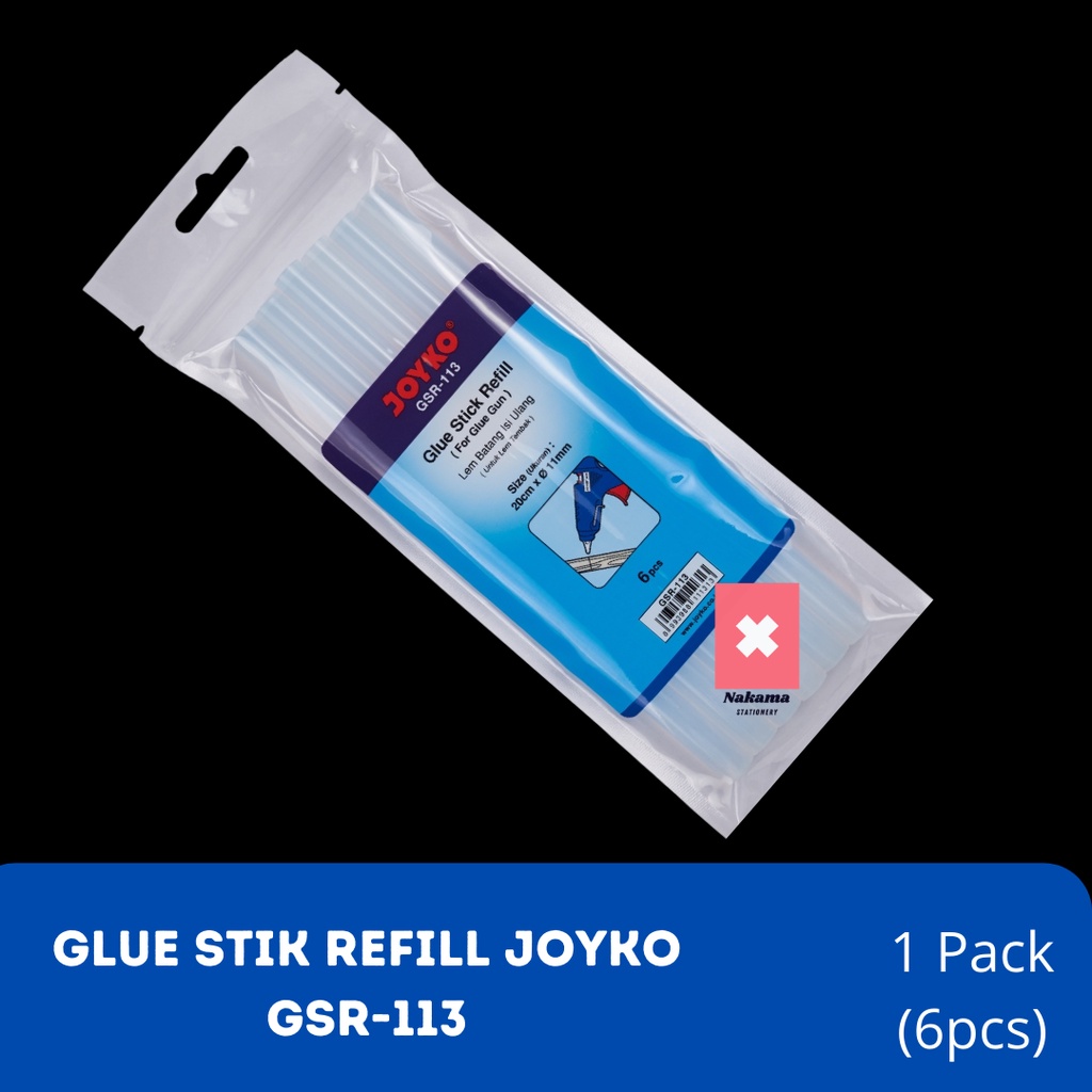 

Isi Lem Tembak Besar JOYKO GSR113 isi 6 Glue Stick Refill Lem Bakar Lilin Besar