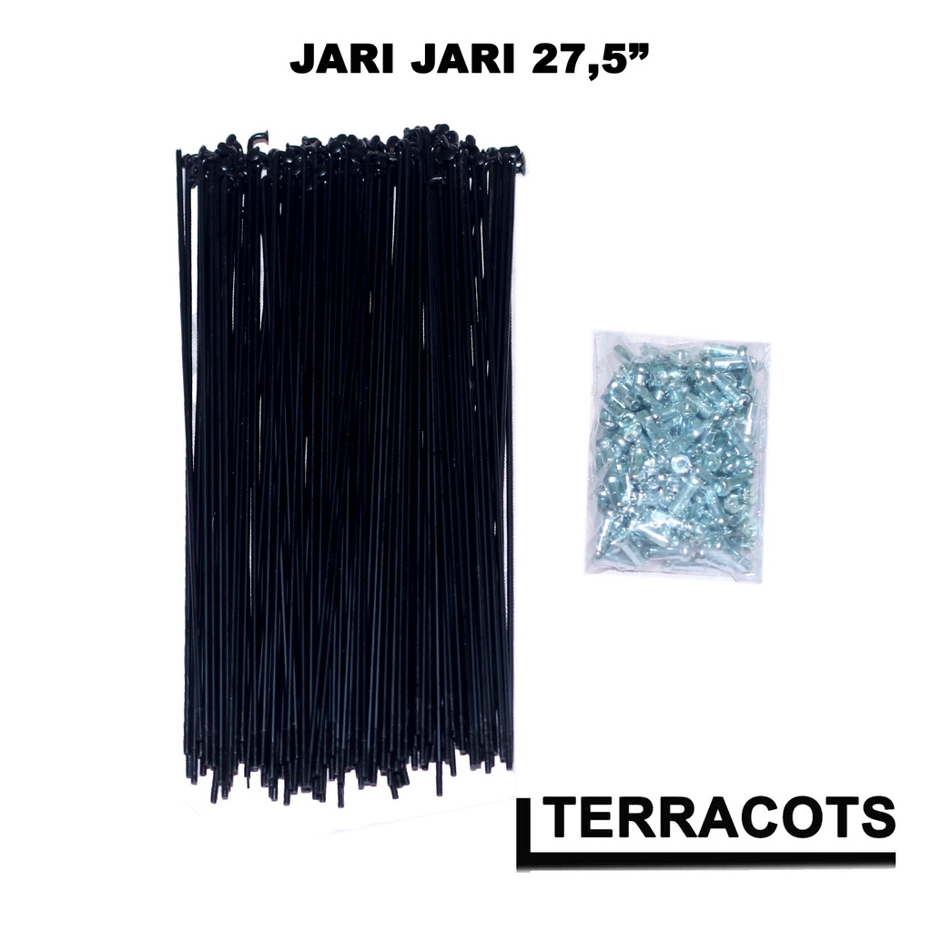 Jari Jari Ukuran 27,5 Ruji Spoke Sepeda MTB  warna HITAM 36pcs 26,5mm