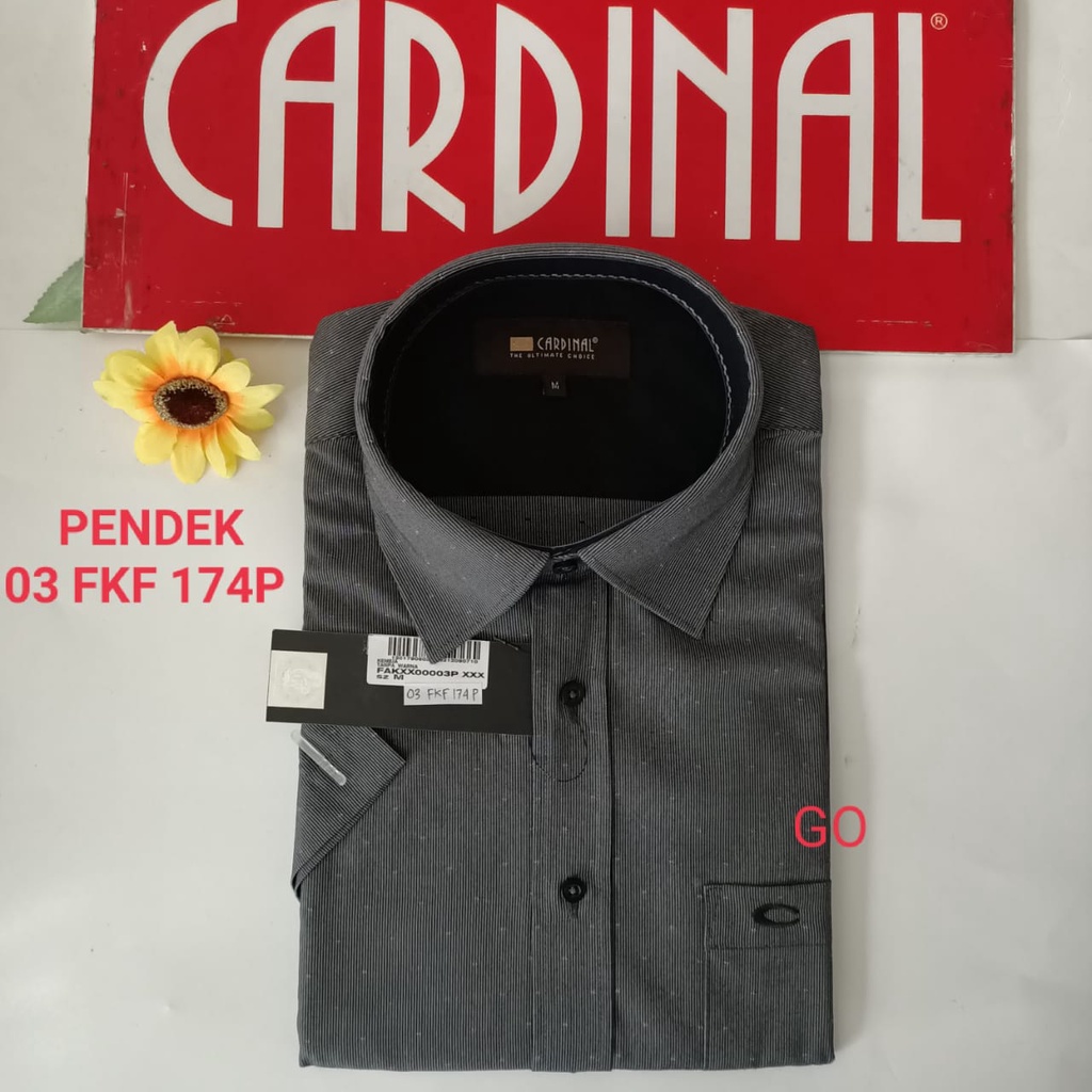 gof M-L CARDINAL KEMEJA FORMAL PENDEK RegularFit Pakaian Kemeja Kerja Pria Kantor Acara Resmi Pakaian Wisuda Original KFM