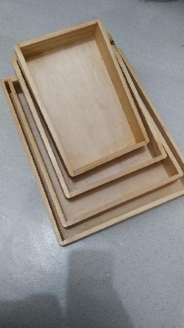 Kotak Hantaran Seserahan Mahar Kayu Rustic 1 Set Isi 4 Natural