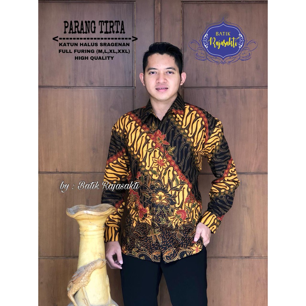 PARANG GUPITO RAJASAKTI KEMEJA BATIK SOLO PRIA LENGAN PANJANG LAPIS FURING ATASAN BATIK PREMIUM MODERN KATUN HALUS BAHUWIRYA  BANAMITRA BANAMITRA PUTIH BANGSAWAN BAYU PUTRA BERLIAN BIRU BHARATAYUDA BIMASENA BIRENDRA BIRU INDAH BRAHMAKERTA BRAHMAKERTA