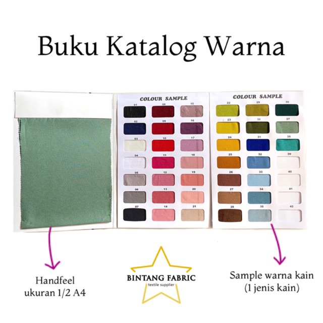 Buku Katalog  Warna Kain  Bintang Fabric Shopee Indonesia