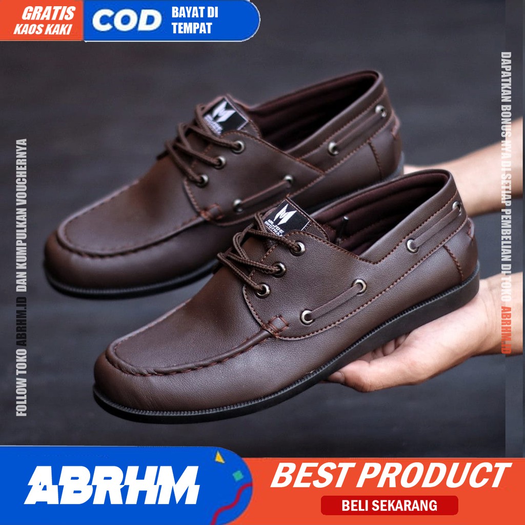 ABRHM x MAXIS ZAPATO Sepatu Kasual Pria Sepatu Pria Casual Kerja Cowok / Cowo Sepatu Kulit Pu Sepat Kantor Semi Formal Kuliah Kondangan Gaya keren Kekinian Murah Terlaris