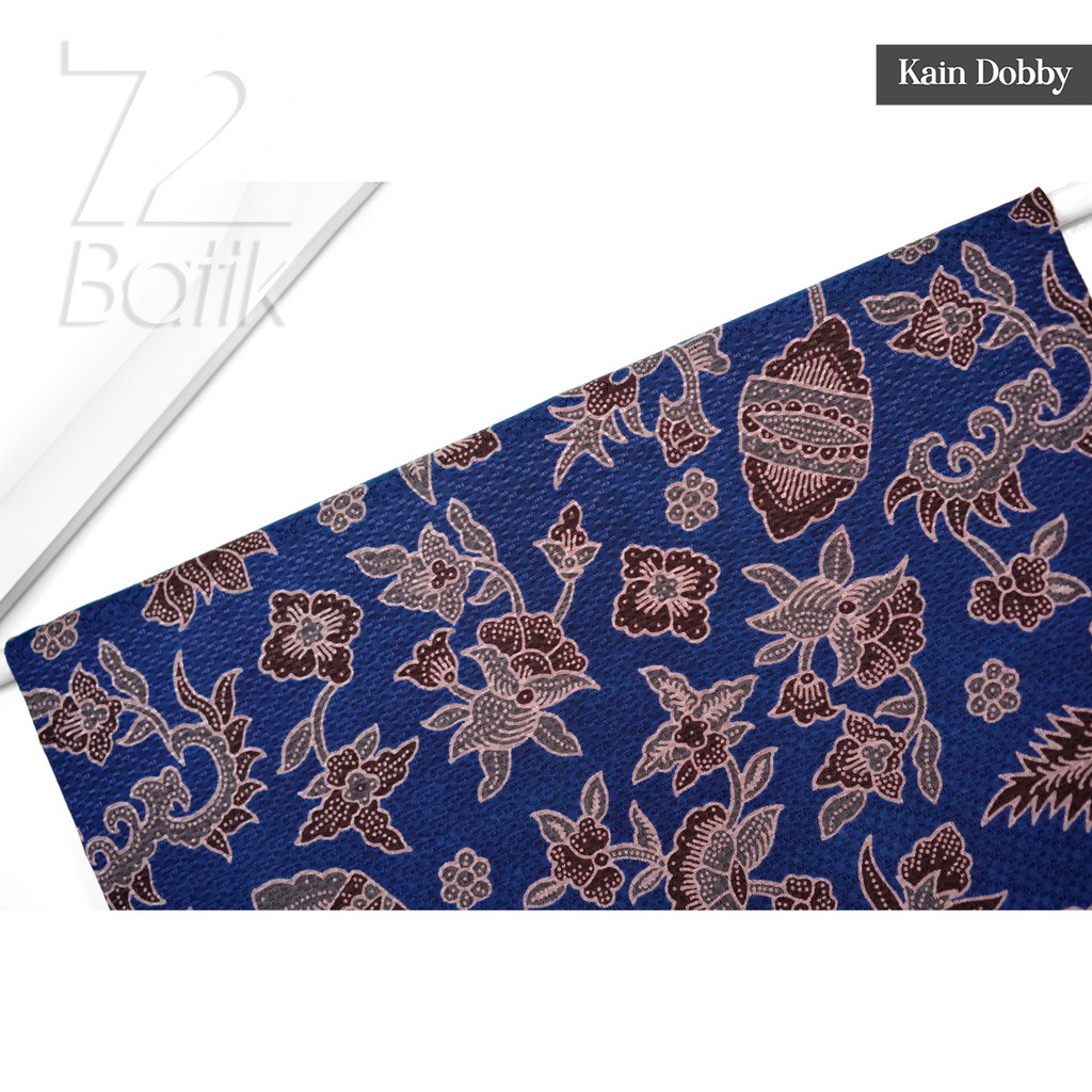 KAIN BATIK PREMIUM Dobby Motif Kembang Asri Warna Biru Hitam Dolbi Dobi Doby Viscos 728156 Cap 72 Jarik Jarit Samping Kebat Panjang Batik Dobby Modern Premium Bahan Seragam Batik Pernikahan Kantor Keluarga Murah Kamen Jadi Batik Bali Lembaran