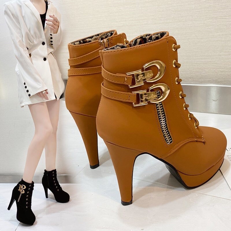 SEPATU ANKLE BOOTS IMPORT WANITA KOREA ORIGINAL BIG SIZE 41 42 43 JY13