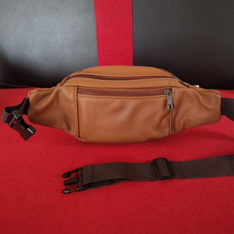 PROMO COD Tas Kulit Asli Selempang Pinggang Waistbag Besar Original