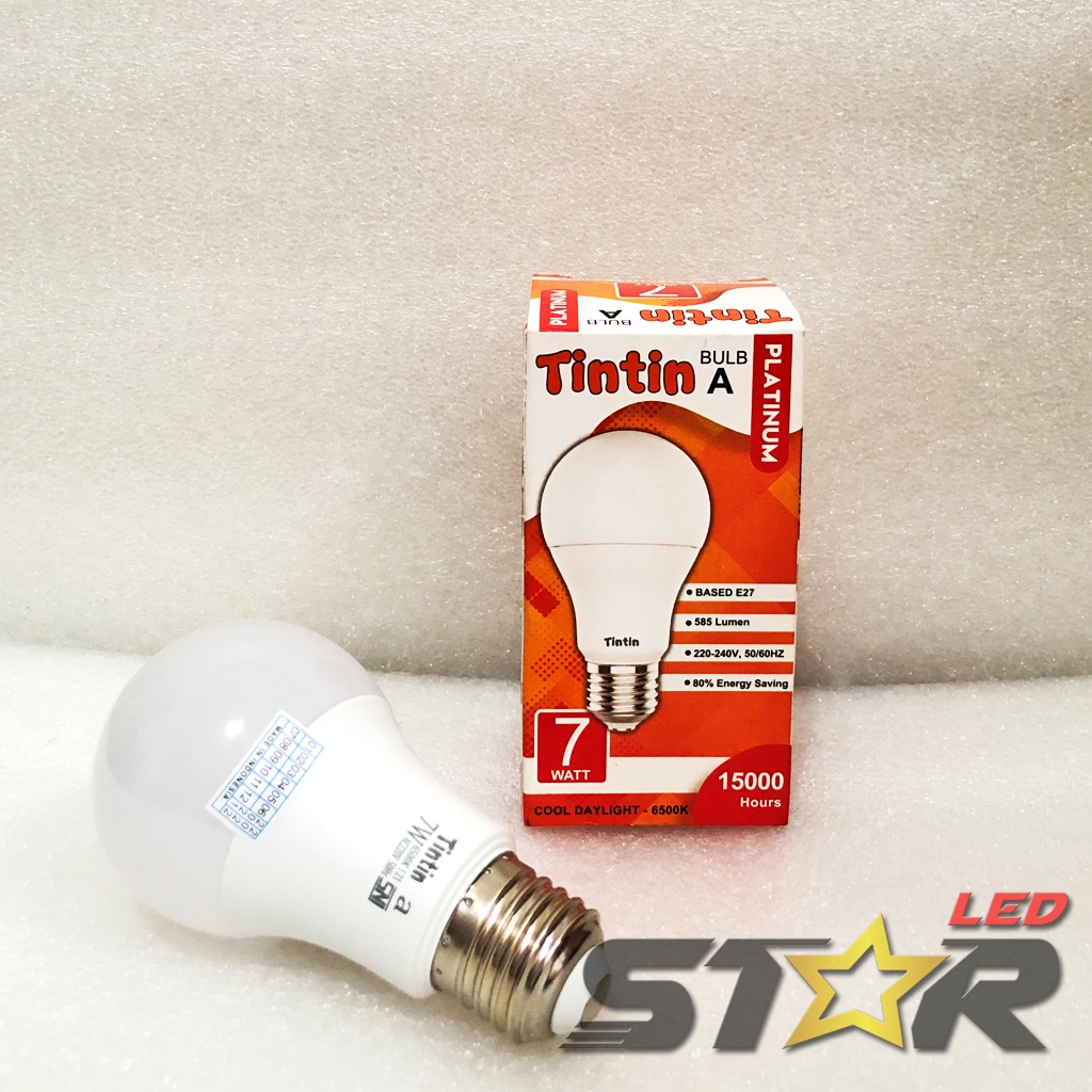 TINTIN PLATINUM Bulb A LED 5W, 7W, 9W Lampu Bohlam Bulat Murah Hemat Energi Irit Listrik 5 7 9 WATT Star