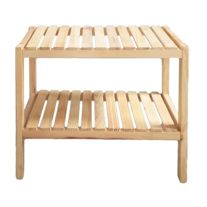  Kayu  Rak  Sepatu Serbaguna Natural 2 Susun  Kecil 