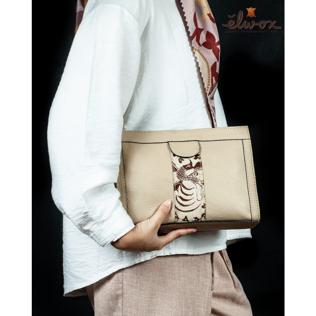 Rose Clucth Batik - Tas Pouch Batik Wanita Kulit