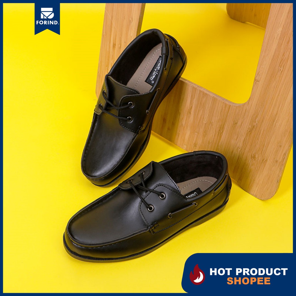 Pandya Black | Sepatu Pantofel Pria Hitam Kerja Formal Fantopel Laki Pantopel Casual | FORIND Giant