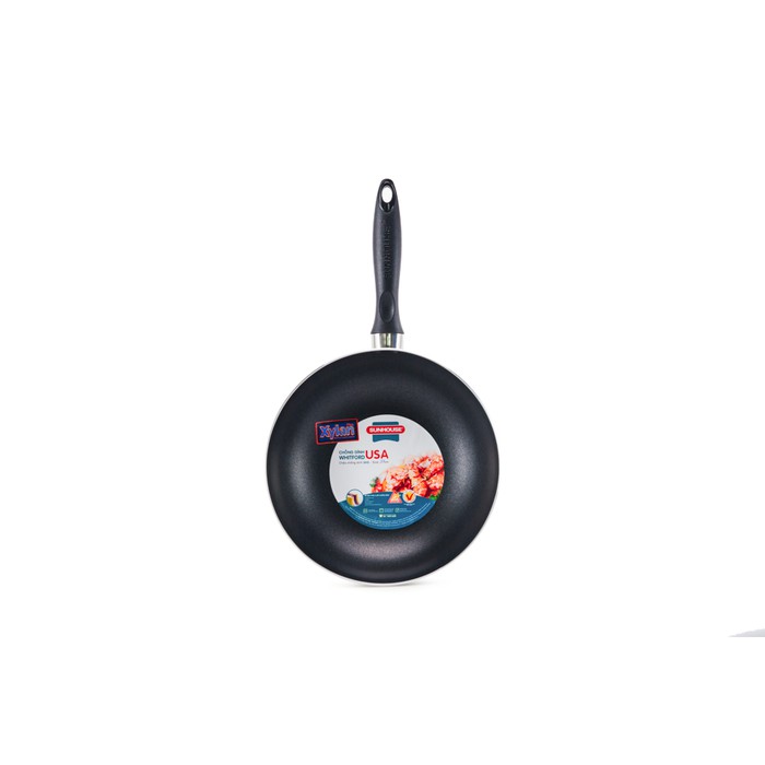 Sunhouse SHS24 Wok Pan Anti Lengket Hitam 24 cm