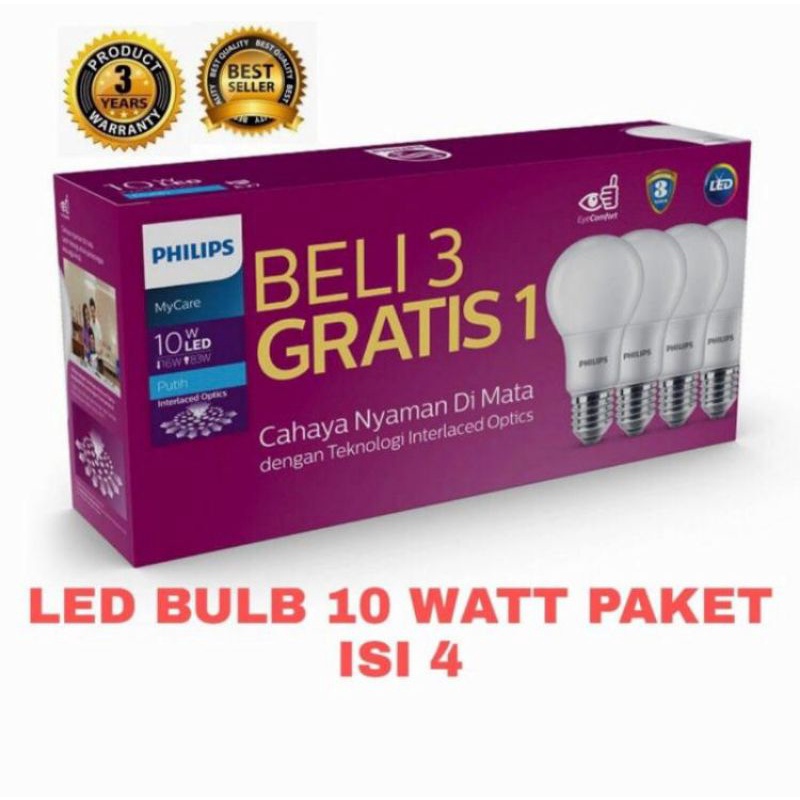 Lampu Philips LED Bulb Multipack 10 & 12 Watt