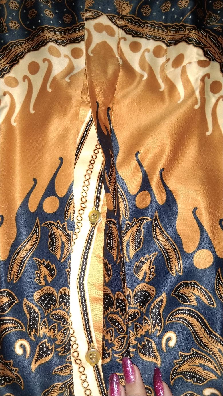 Kemeja Batik Semi Sutra Shyntetic Premium Exclusive Puring Istimewa Bahu Pakai Busa