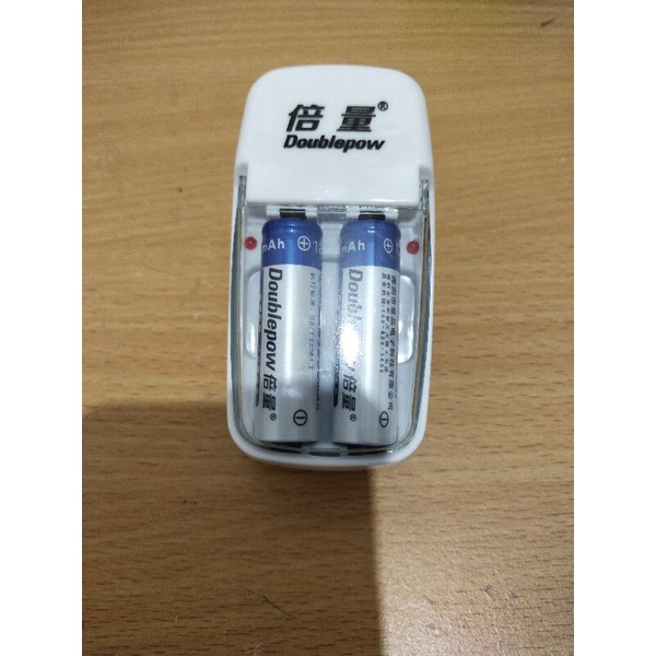 Battery AA 2 pcs + Charger - Bisa Di Cas Ulang For Kamera Canon Nikon Sony Olympus Samsung Fujifilm 