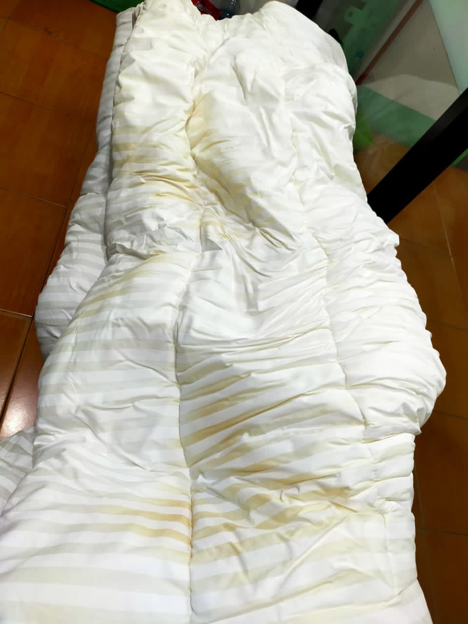 Bed Cover Set Sprei Motif Garis Putih Salur Hotel Katun Lokal Panca Tm Premium Size 180x200 Dll