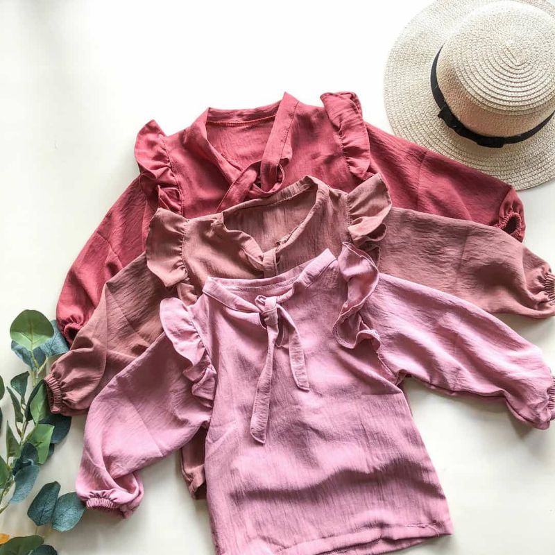 Atasan / blouse anak perempuan crinkle top