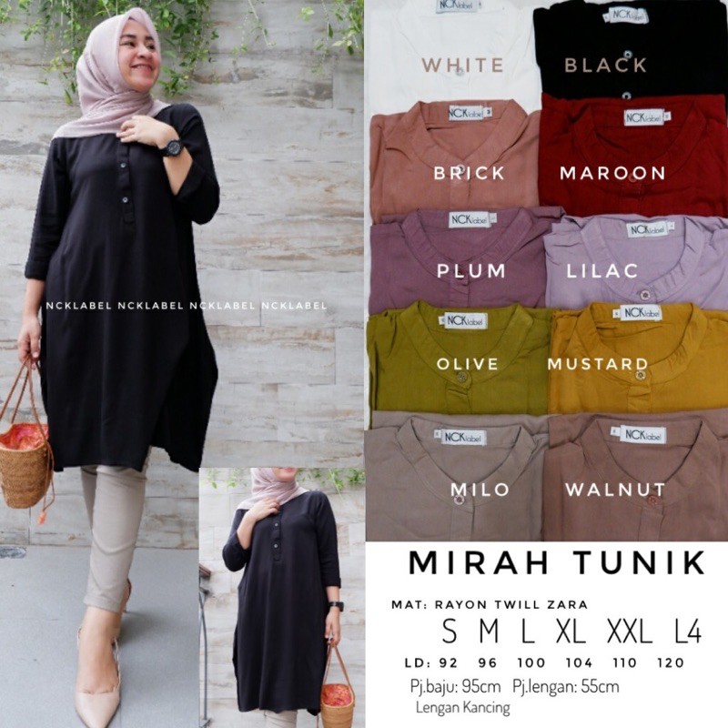 Tunik Mirah Bahan Rayon Twill Zara Premium Original by NCK Label