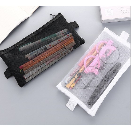 

EDW 939 Tempat Pensil Jala Jaring Storage Penyimpanan ATK Kotak Pencil Case Make Up Organizer Bag