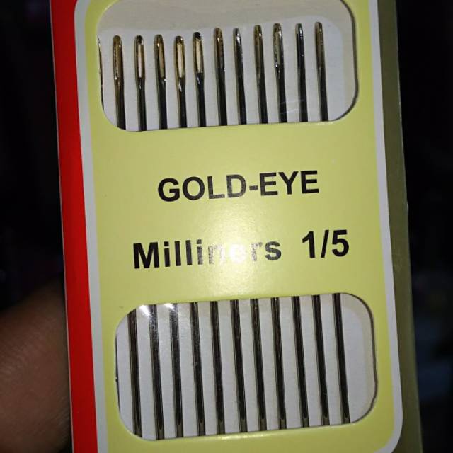 JARUM JAHIT TANGAN BESAR ISI 12 REGAL GOLD / JARUM JAHIT REGAL 1/5 JARUM JAHIT TANGAN REGAL GOLD BESAR / REGAL Jarum Jahit Mas Besar isi 12 Gold Eye Milliners 1/5