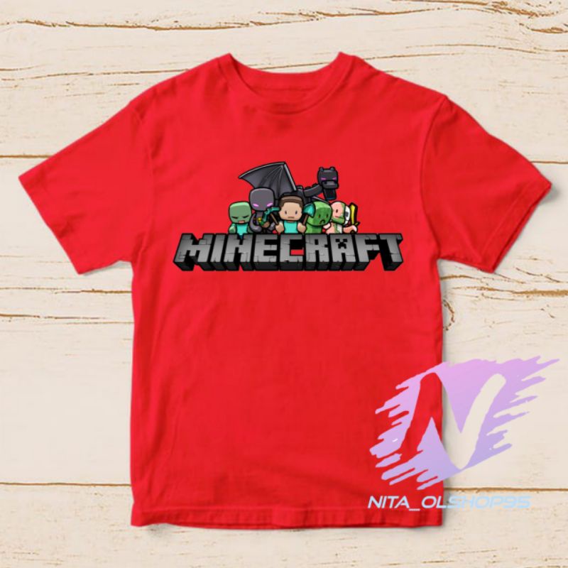 baju minicraft kaos anak Minecraft kaos anak karakter mobile