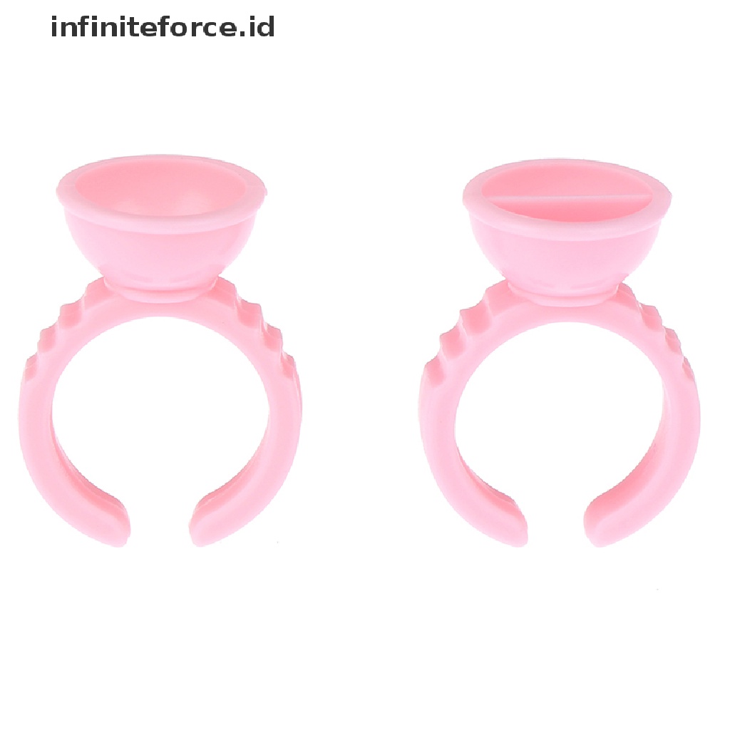 (Infiniteforce.Id) 100pcs / Set Cincin Holder Lem Extension Bulu Mata Sekali Pakai