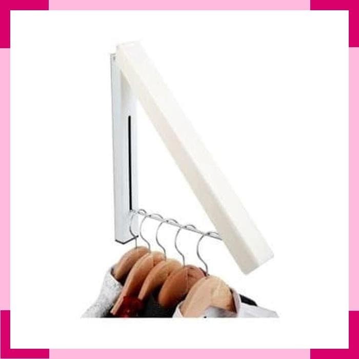 MO - Gantungan baju indoor baut dinding bisa dilipat wall hanger jemuran