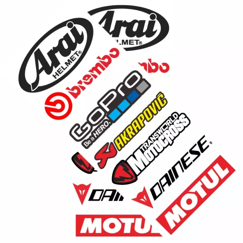 Jual Stiker Sponsor Gopro Brembo Arai Akrapovic Motocross Dainesse ...