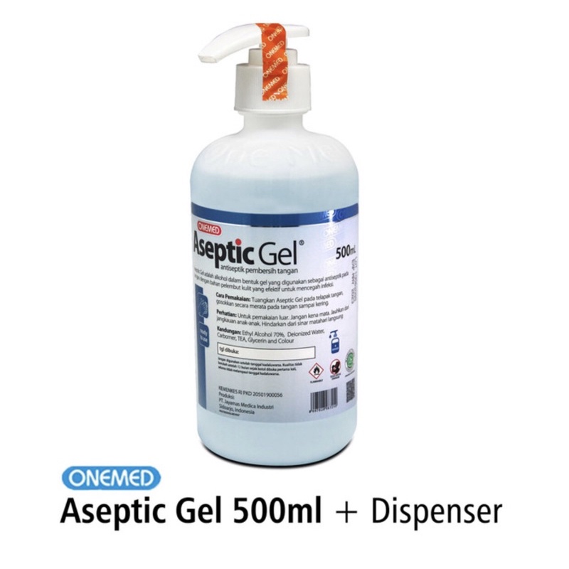 FREE BUBBLEWRAP!!! Aseptic gel onemed 500ml + dispenser Hand Sanitizer