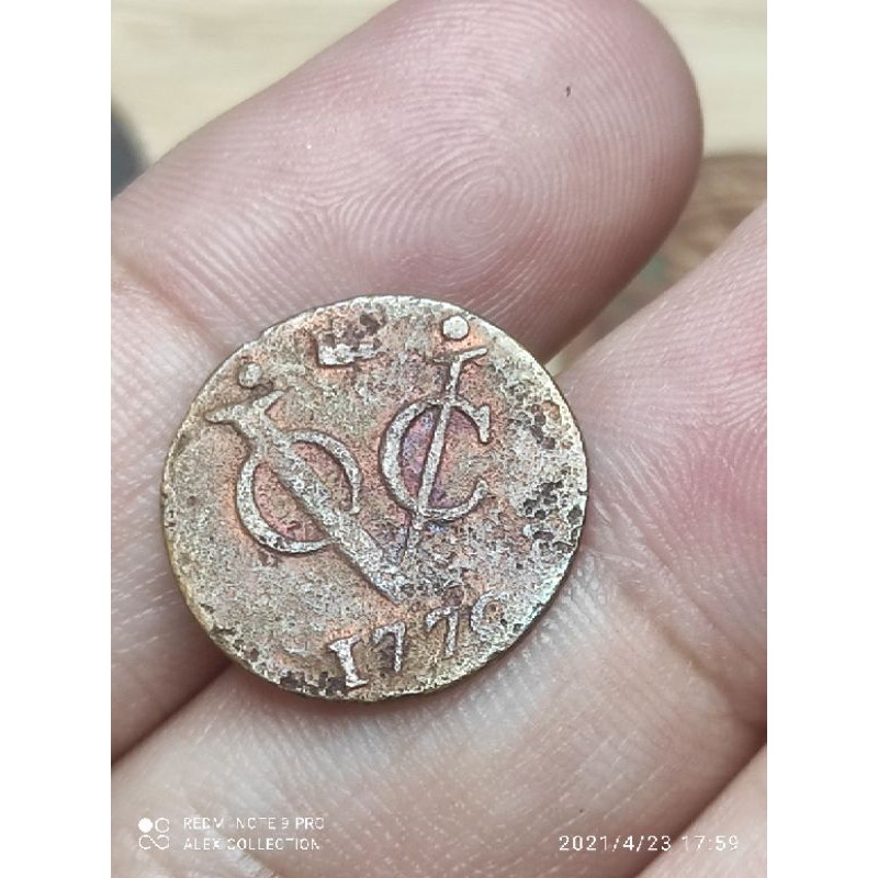 koin voc 1/2 duit 1770 west friesland