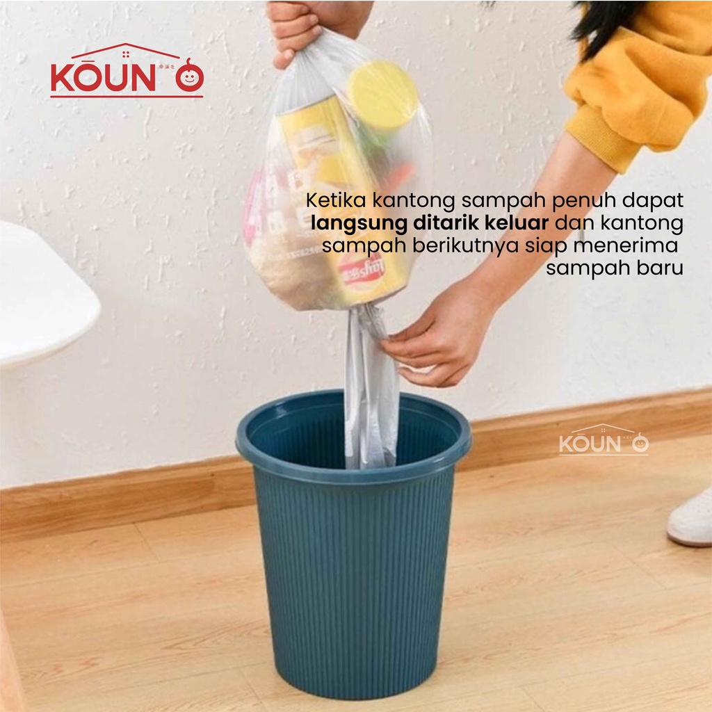 Tong Sampah Portable dengan Tempat Kantong Plastik Sampah Refill Isi Ulang Roll Gulungan Otomatis