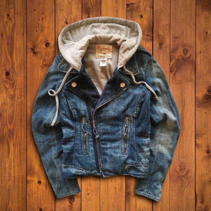 jaket biker jeans true religion