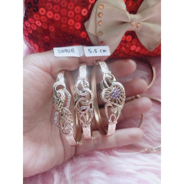 Gelang Swasa Bermata Cantik Diamond Permata zicron Awet Lapis Emas