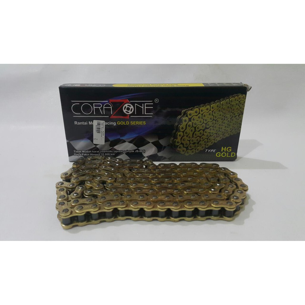 Rantai Rante Roda Sepeda Motor 428H 128 130 136 CORAZONE Gold