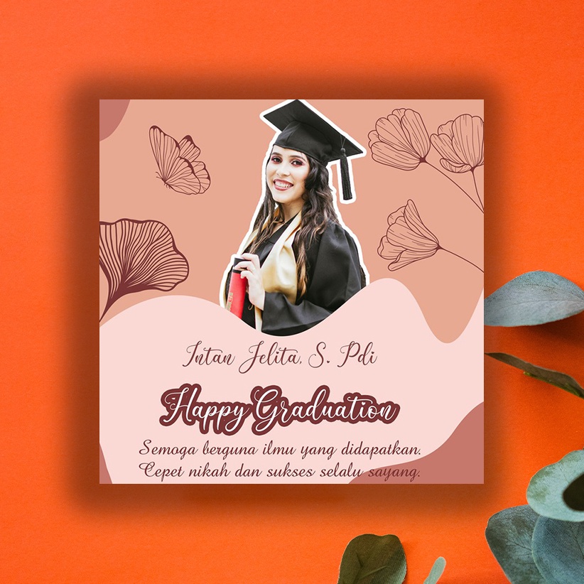 sehari jadi Hadiah Wisuda Ulang Tahun Kado Wedding Custom Foto Media mdf Murah BG37-40