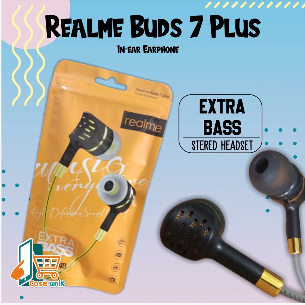 BM085 HEADSET HANDSFREE EARPHONE Hf REALME BUDS 7 PLUS EXTRA BASS realme 2 5 6 7 8 c11 c12 c17 c20 CS3247