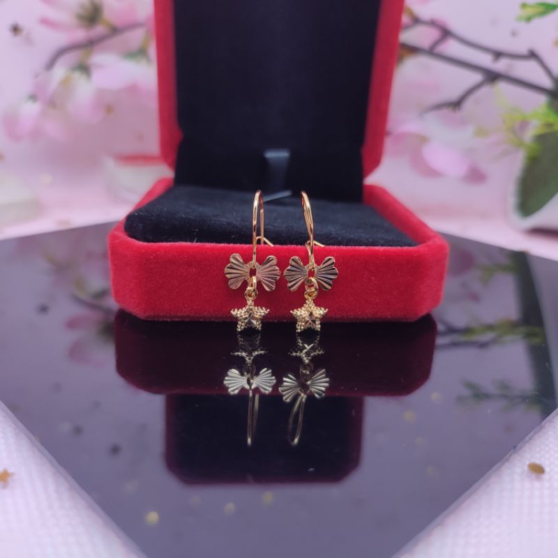 Anting jurai yaxiya bintang lapis emas anti karat