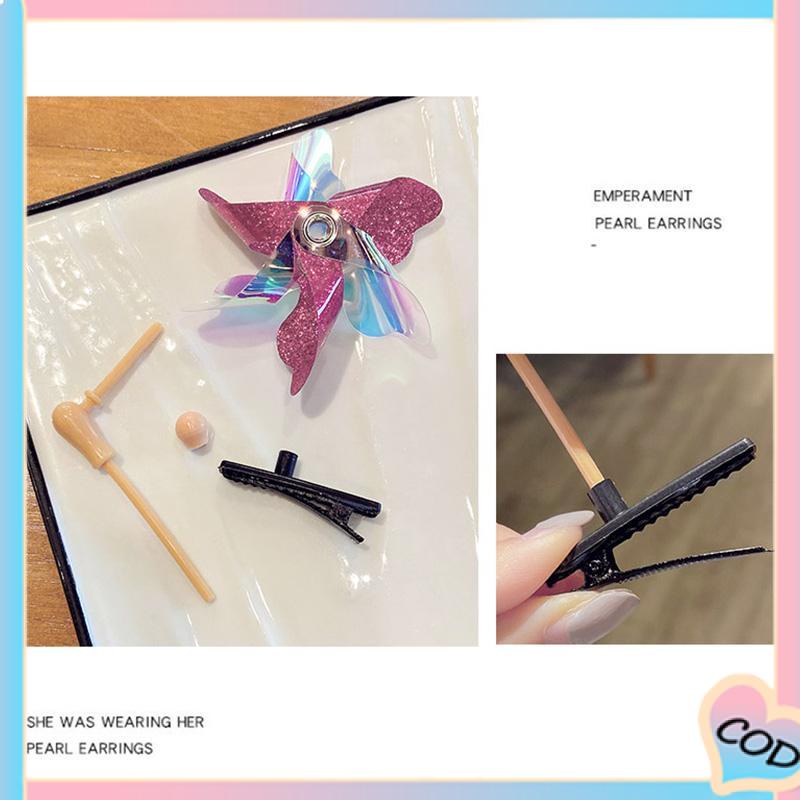 COD❤️ Anak-anak Lucu Berputar Pinwheel Jepit Rambut Kreatif Hiasan Kepala Klip Atas-A.one