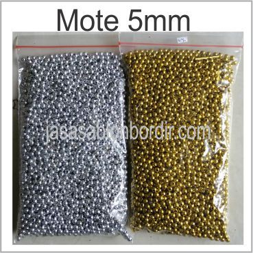 Mote Mutiara Emas Perak 5mm 200gr