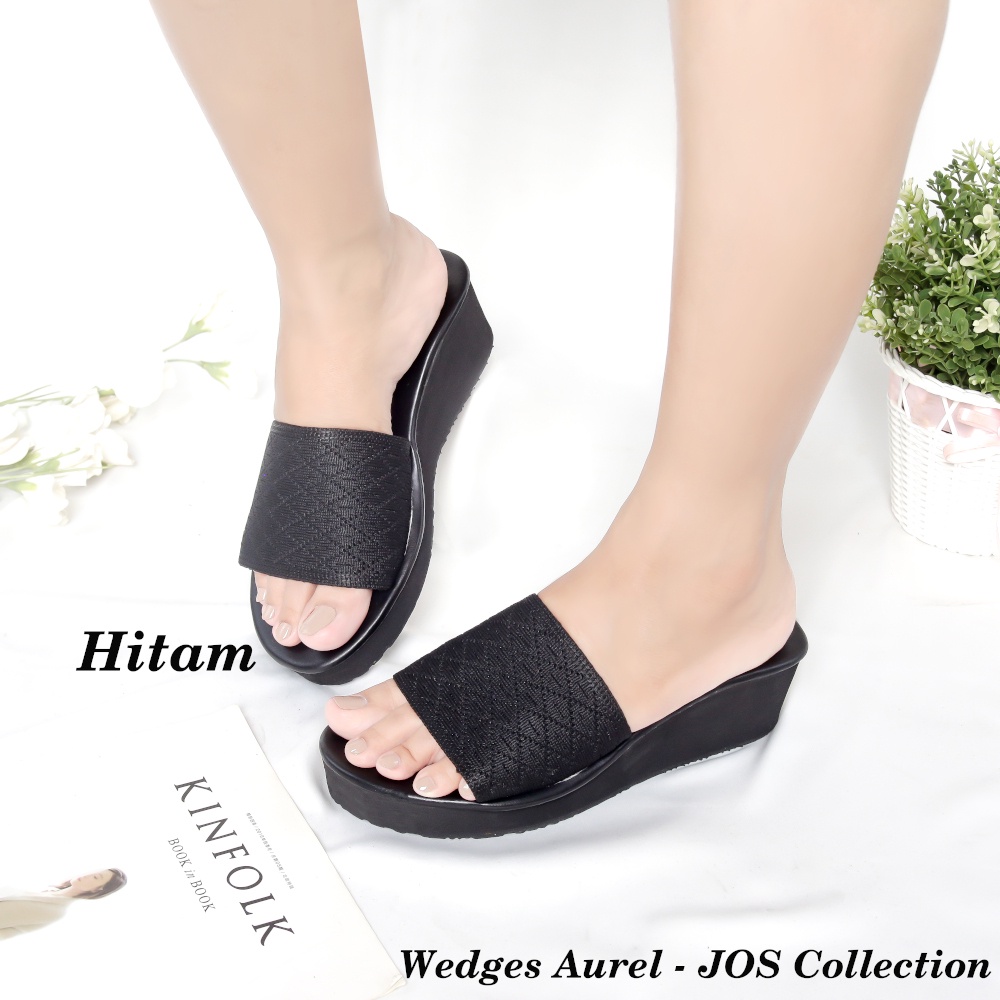 JOS Collection - Aurel Wedges Selop Wanita Tinggi 7 cm
