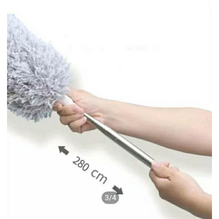 Kemoceng Microfiber Plus Stick Extendable Panjang Hingga 2,8 Meter