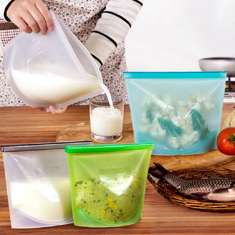 ZIPLOCK SILICONE BAG FOOD GRADE STORAGE BAG KANTONG MAKANAN SILIKON