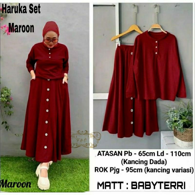 SETELAN WANITA / SETELAN KNIT / SET ROK / SET JUMBO / HARUKA SET